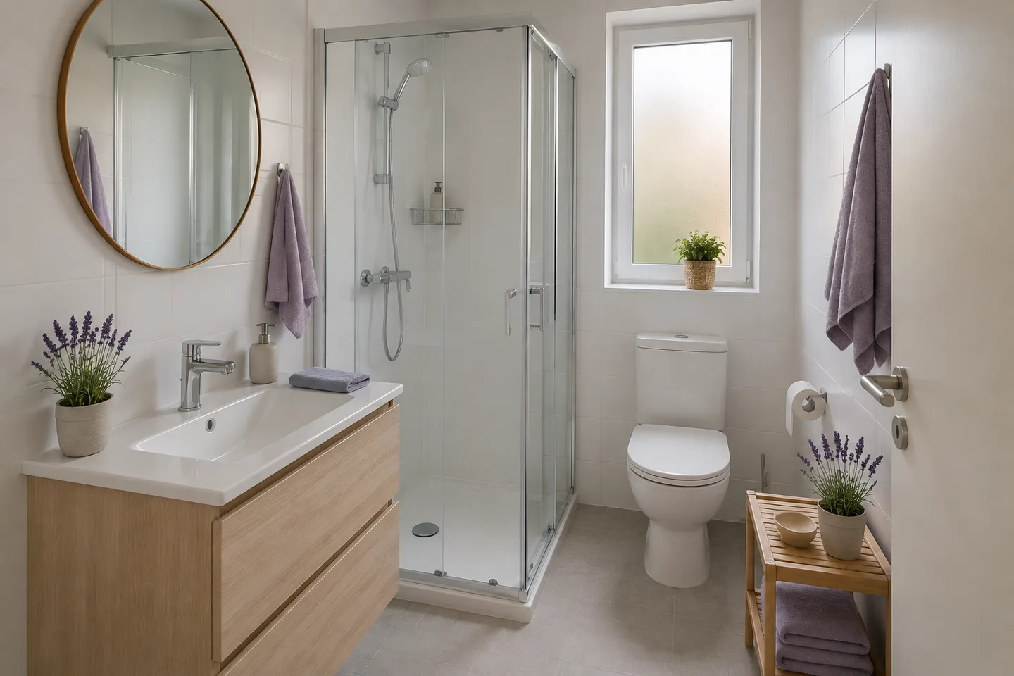 Kupaonica izmišljenog apartmana Lavanda