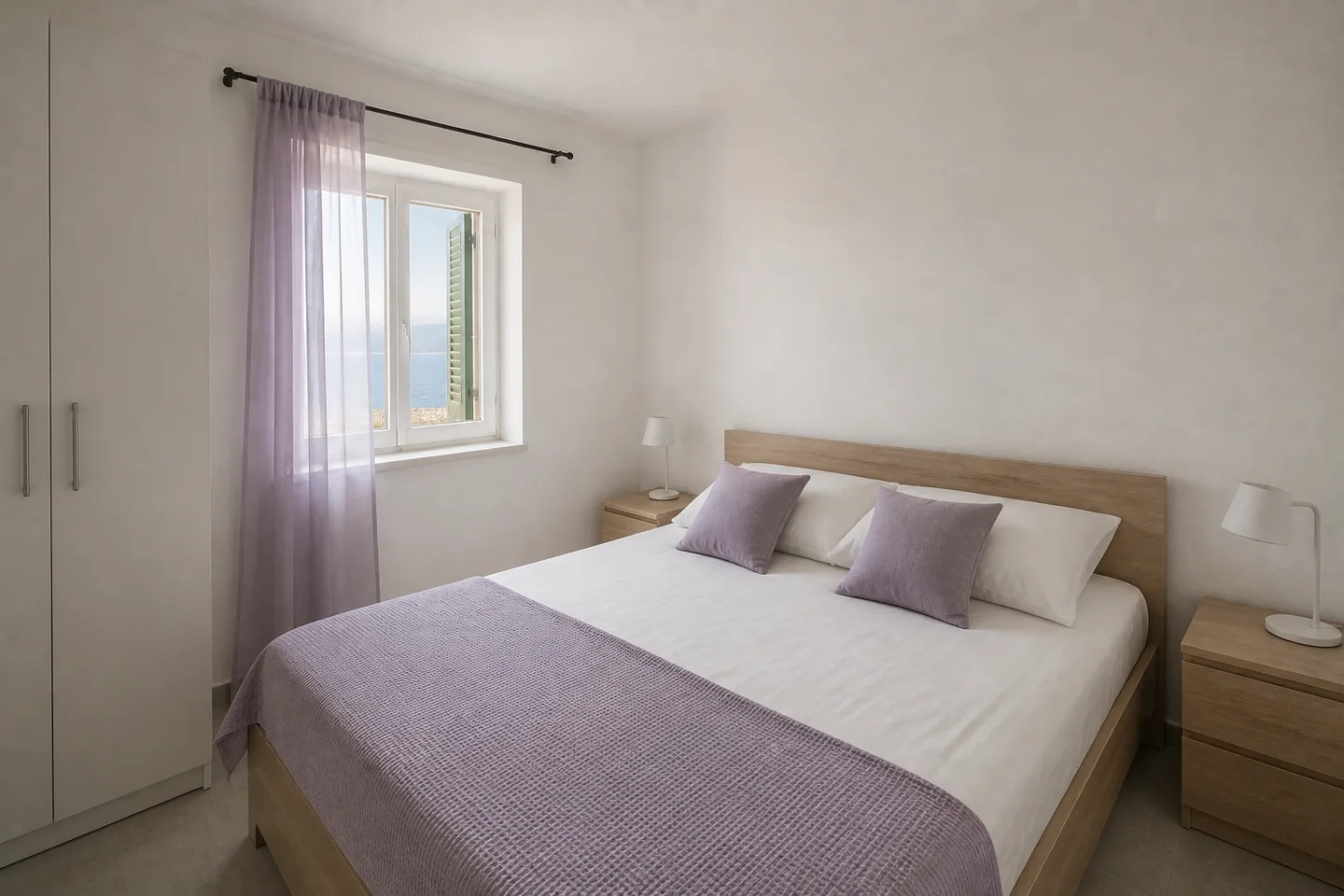 Spavaća soba izmišljenog apartmana Lavanda