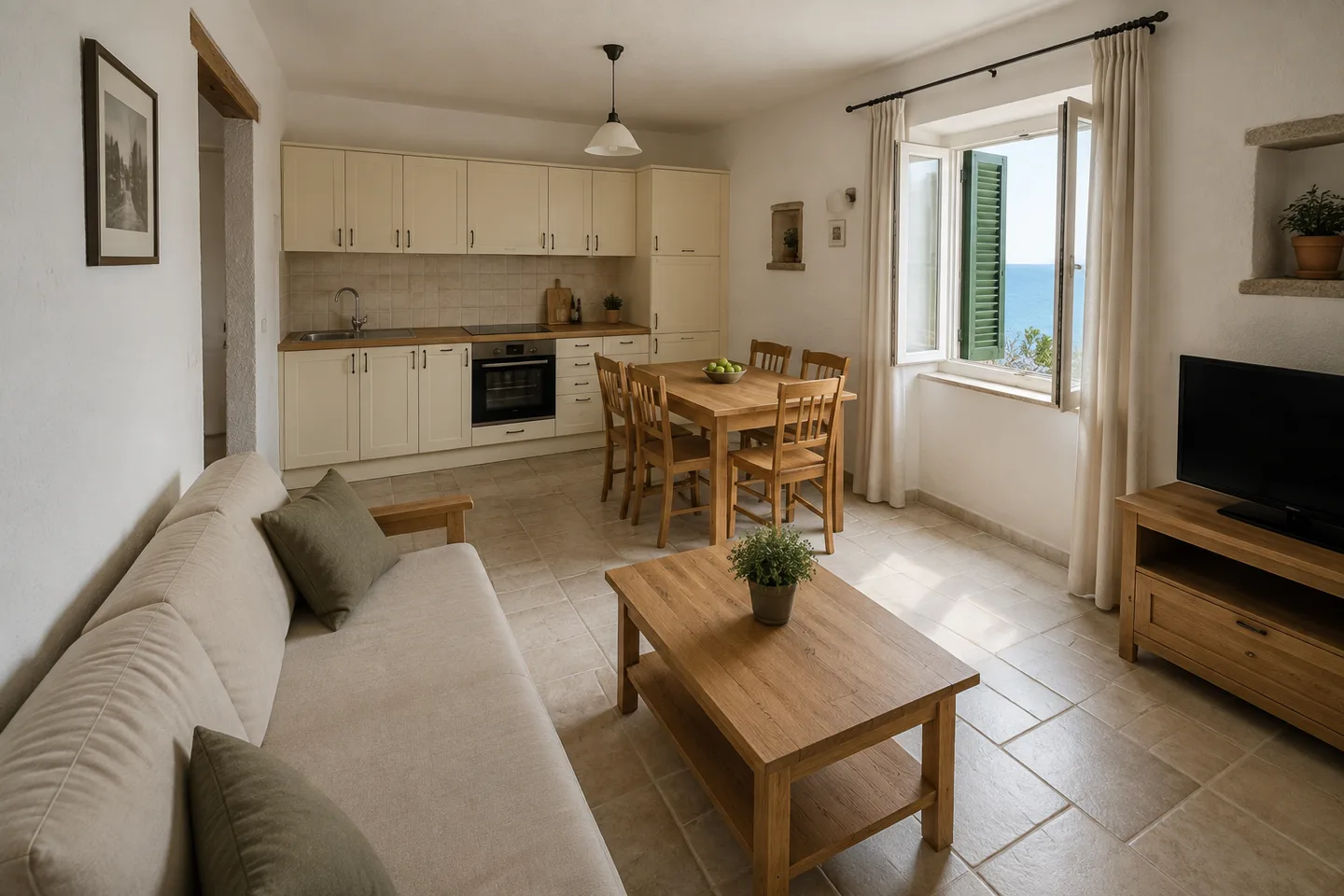 Dnevni prostor izmišljenog apartmana Maslina